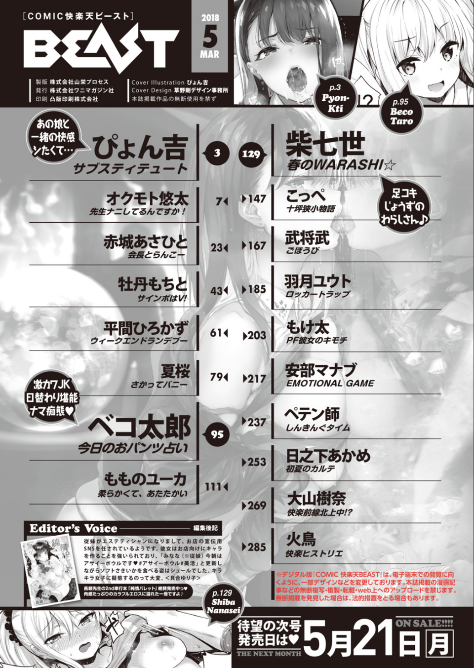 COMIC快楽天ビースト 2018年05月号 2 ページ目