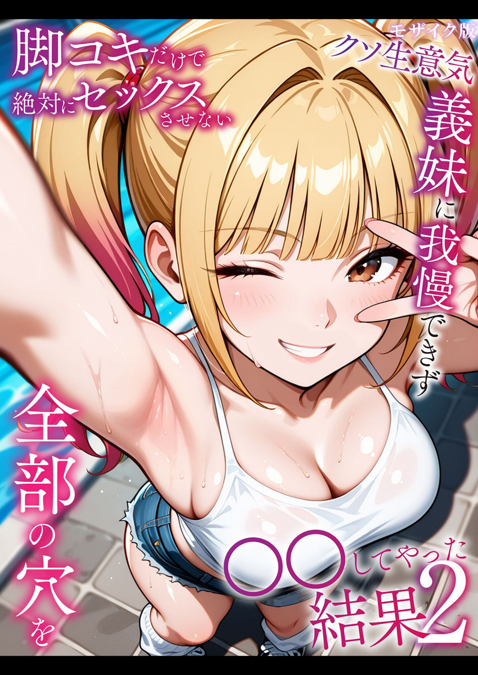 脚コキだけで絶対にセックスさせないクソ生意気義妹に我慢できず全部の穴を●●してやった結果 モザイク版 1 ページ目