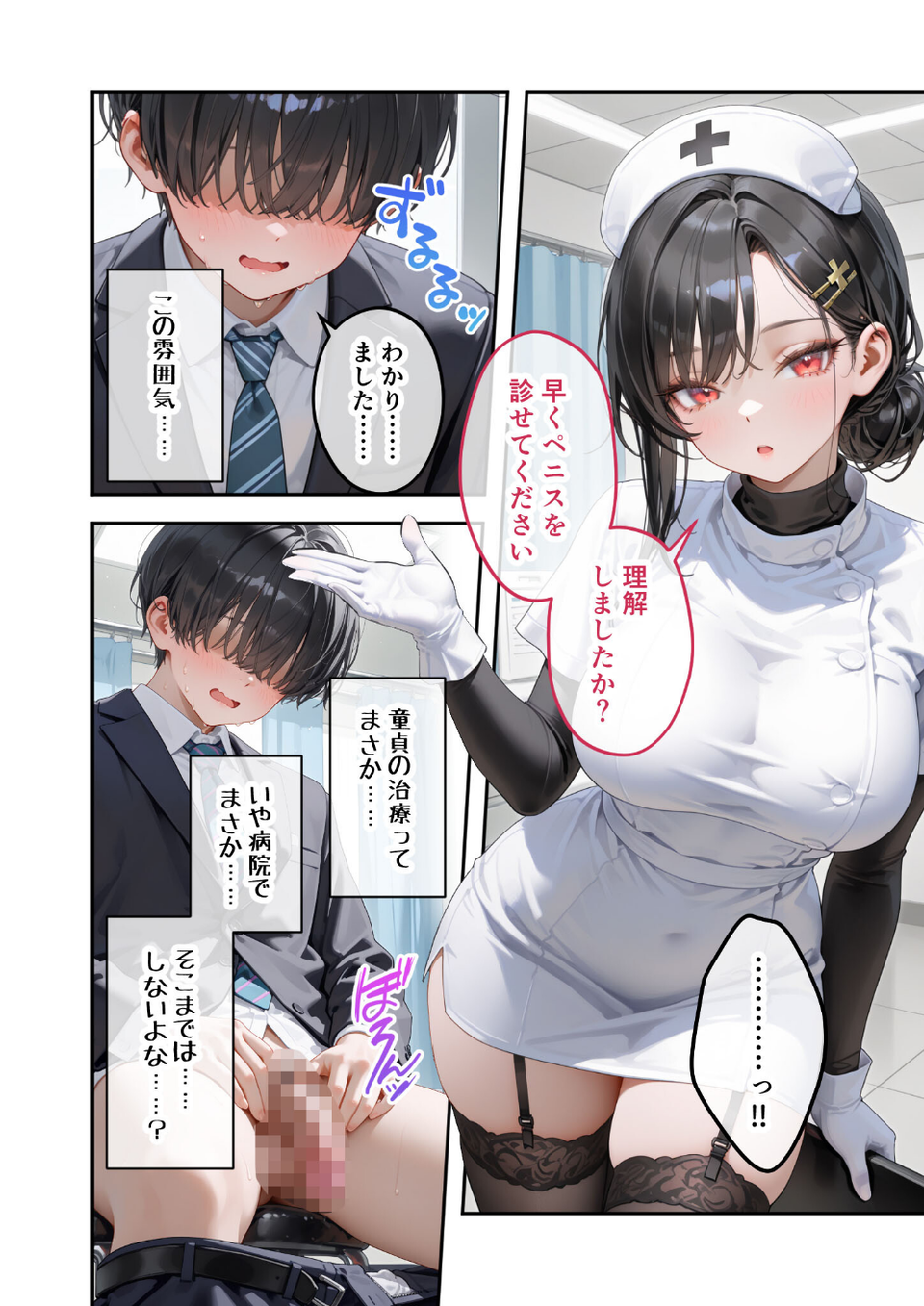 童貞撲滅！セックス・クリニック（2）〜白衣の天使に痴療された僕の童貞〜 モザイク版 8 ページ目