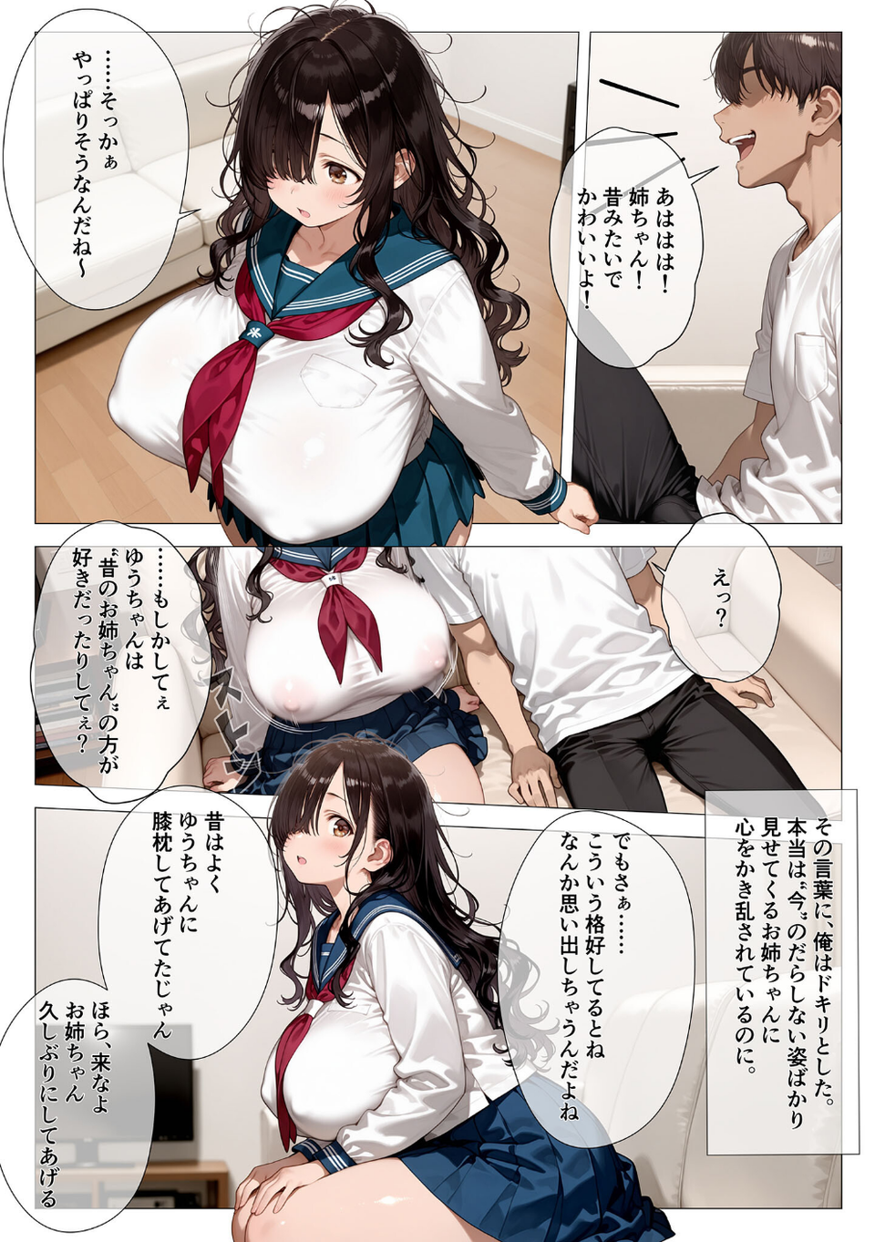 むちむちニート姉が俺の家に居座って4年、ついに理性が限界突破した【単話】（1）モザイク版 3 ページ目