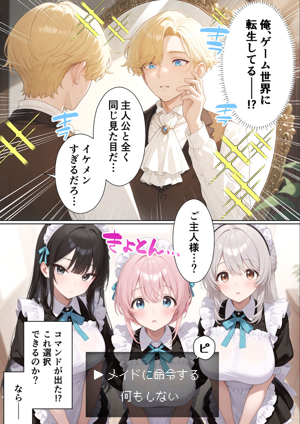 メイドハーレムゲーム転生!!オタクの僕がイケメン貴族になってメイド達を攻略する話 モザイク版 7 ページ目