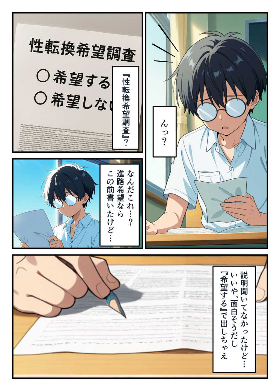 性転換希望調査に僕だけ希望するで出した結果、本当に女の子になってしまった話 2 ページ目