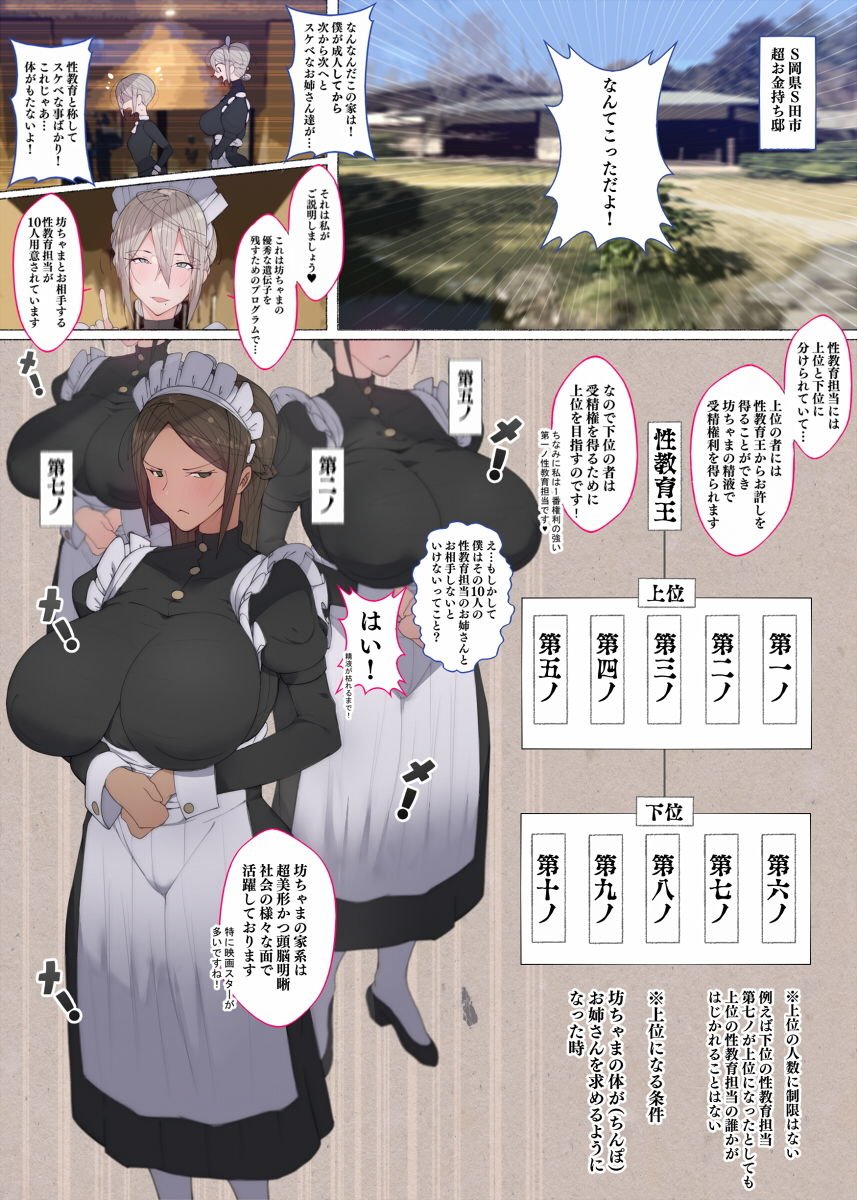 このお屋敷の坊ちゃまは…男に飢えたメイド達に搾られている！！ 働くお姉さん達 メイドのお姉さん達 5 ページ目