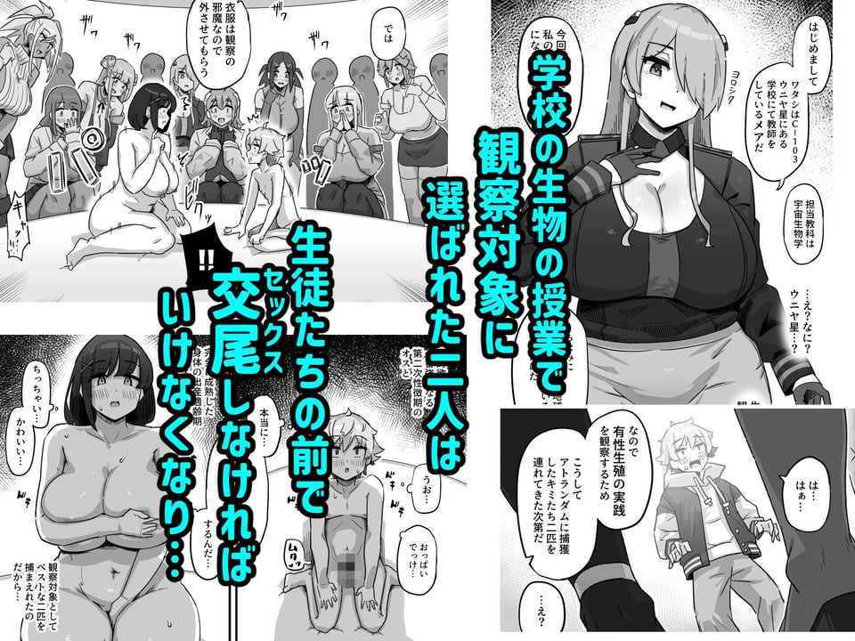 今日の授業は、地球人の繁殖活動の観察です。 2 ページ目