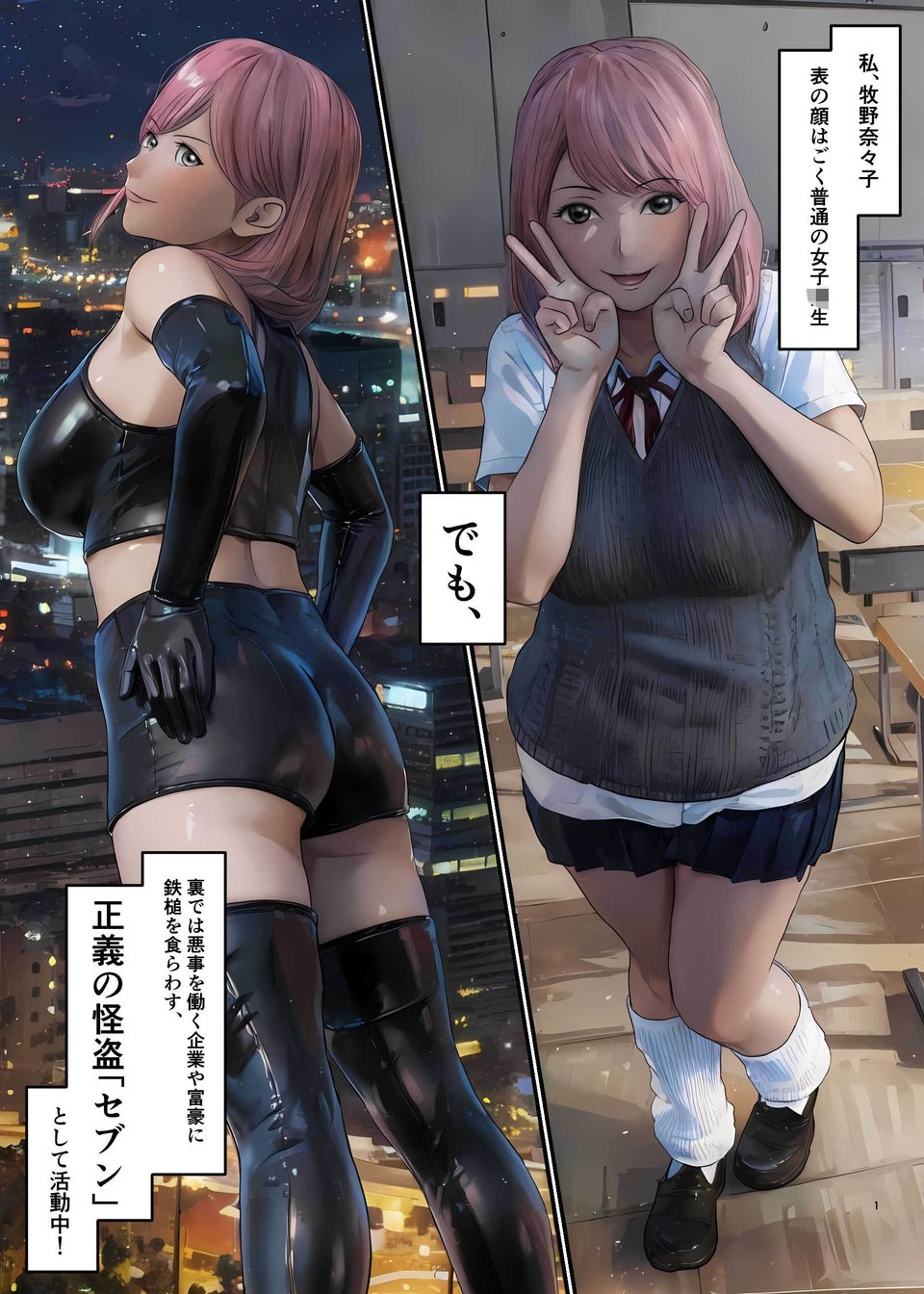 美少女怪盗セブンのおしおき！絶頂タイム 1 ページ目