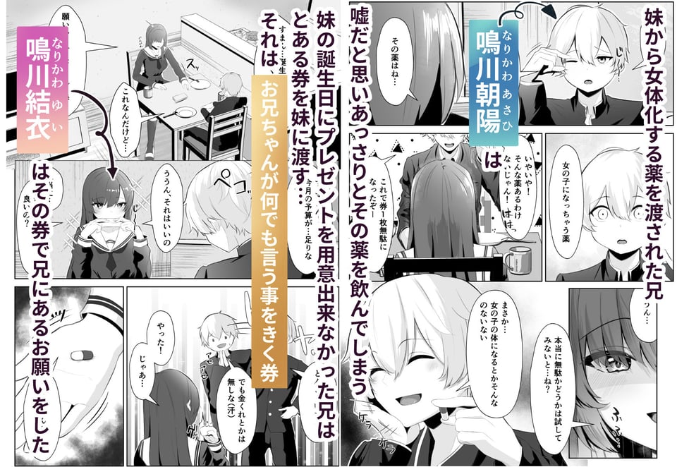 TSお兄ちゃんがフタナリ妹に女堕ちさせられる話 1 ページ目