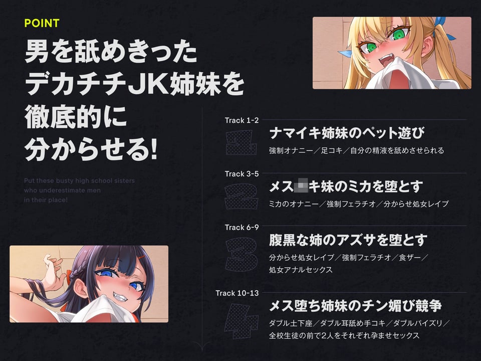クソ生意気なデカ乳JK姉妹がチンカス汚ちんぽなんかに負けるわけない！【KU100】 4 ページ目