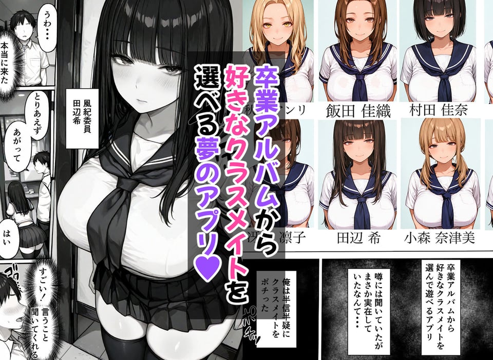 卒アル催●アプリ 卒業アルバムからクラスメイトを選んで支配できる夢のアプリ 1 ページ目