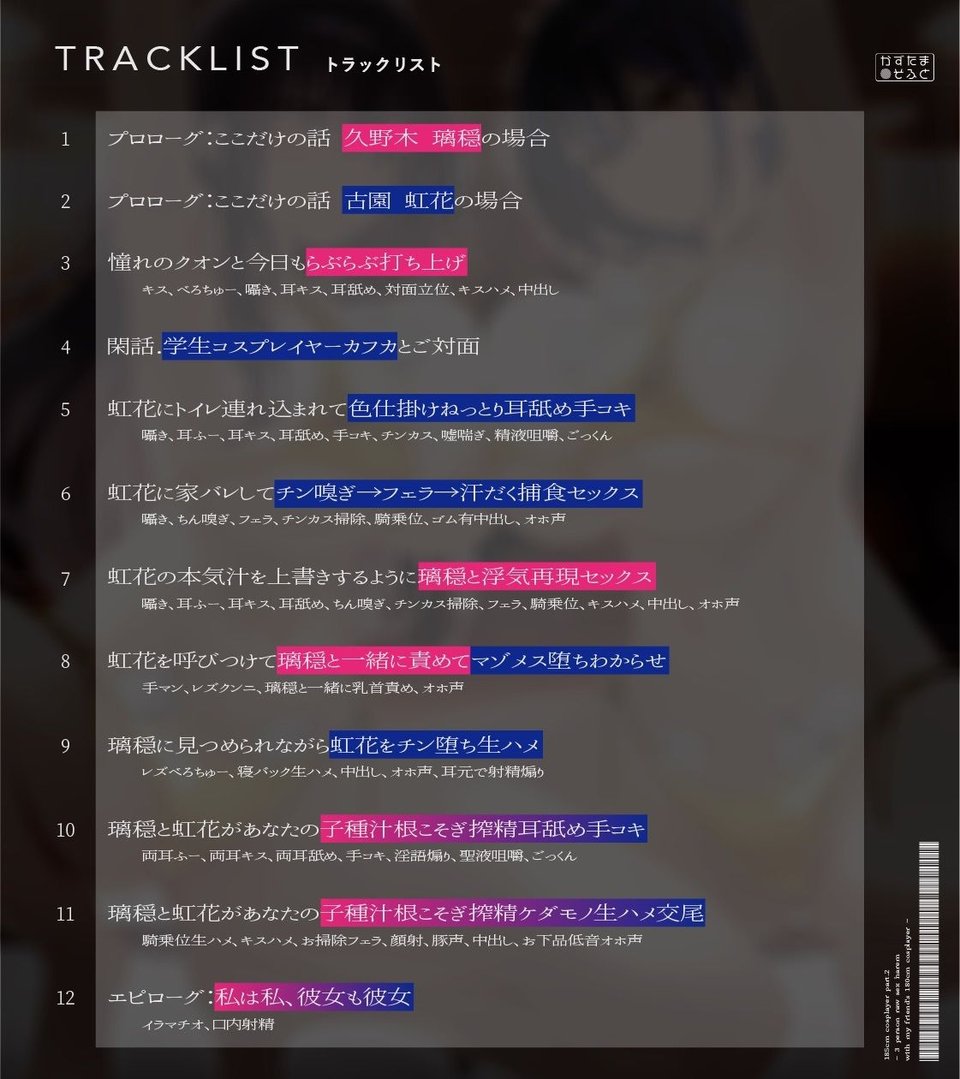 【1周年たっぷり2時間半】185cmコスプレイヤーpart2〜友人の180cmコスプレイヤーと3人で生ハメ交尾オホイキハーレム〜【KU100】 6 ページ目