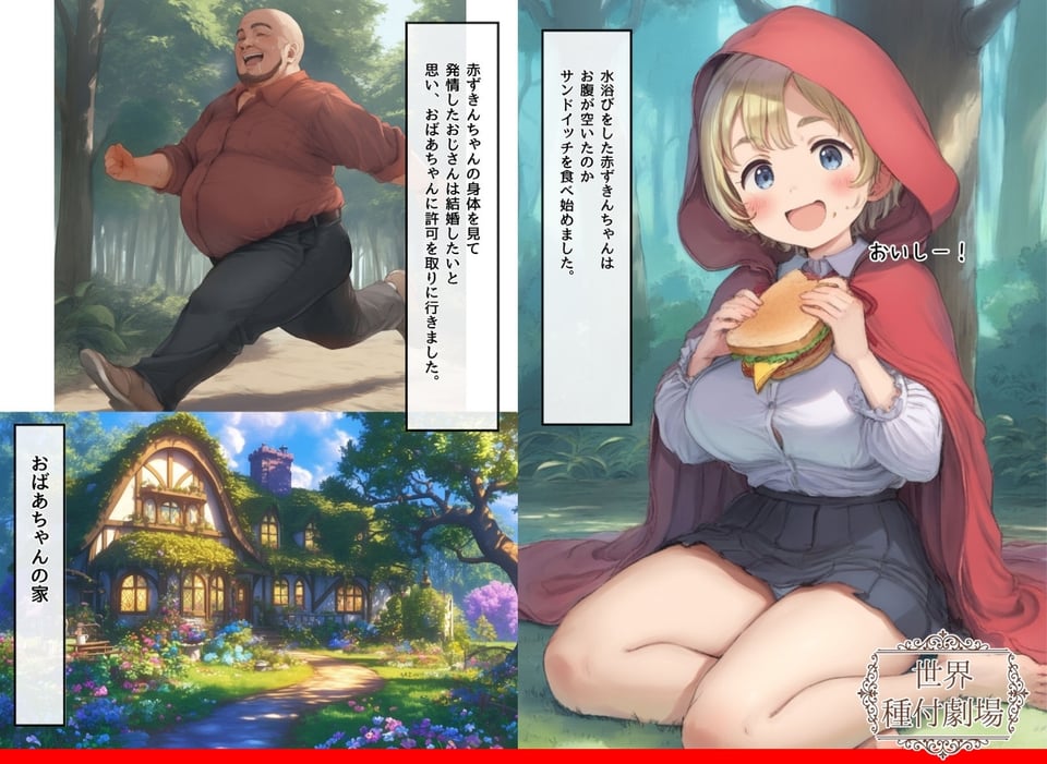 【世界種付劇場】おじさんが狼の赤ずきんちゃん 4 ページ目