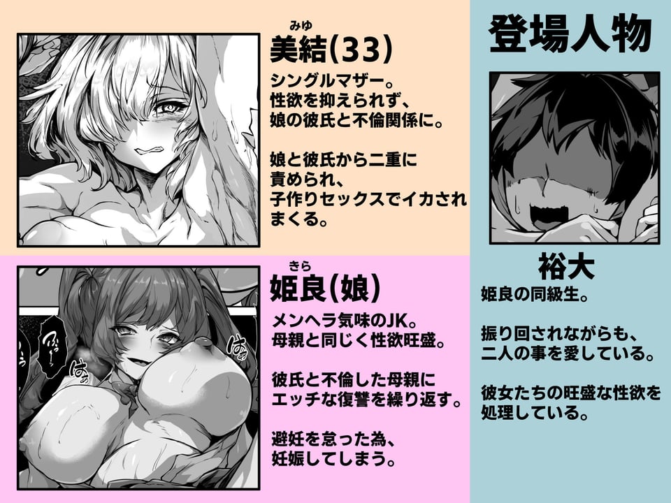 巨乳ママとメンヘラ彼女を親子丼にして孕ませる話・終 1 ページ目