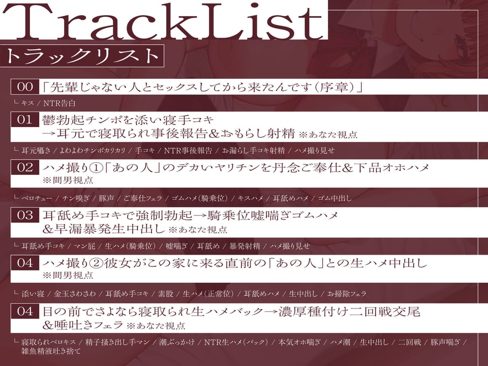 【鬱シコ寝取られ】敬語系後輩彼女の完堕ち囁きNTR報告〜目の前でデカチン寝取られ下品オホイキ〜【KU100】 5 ページ目
