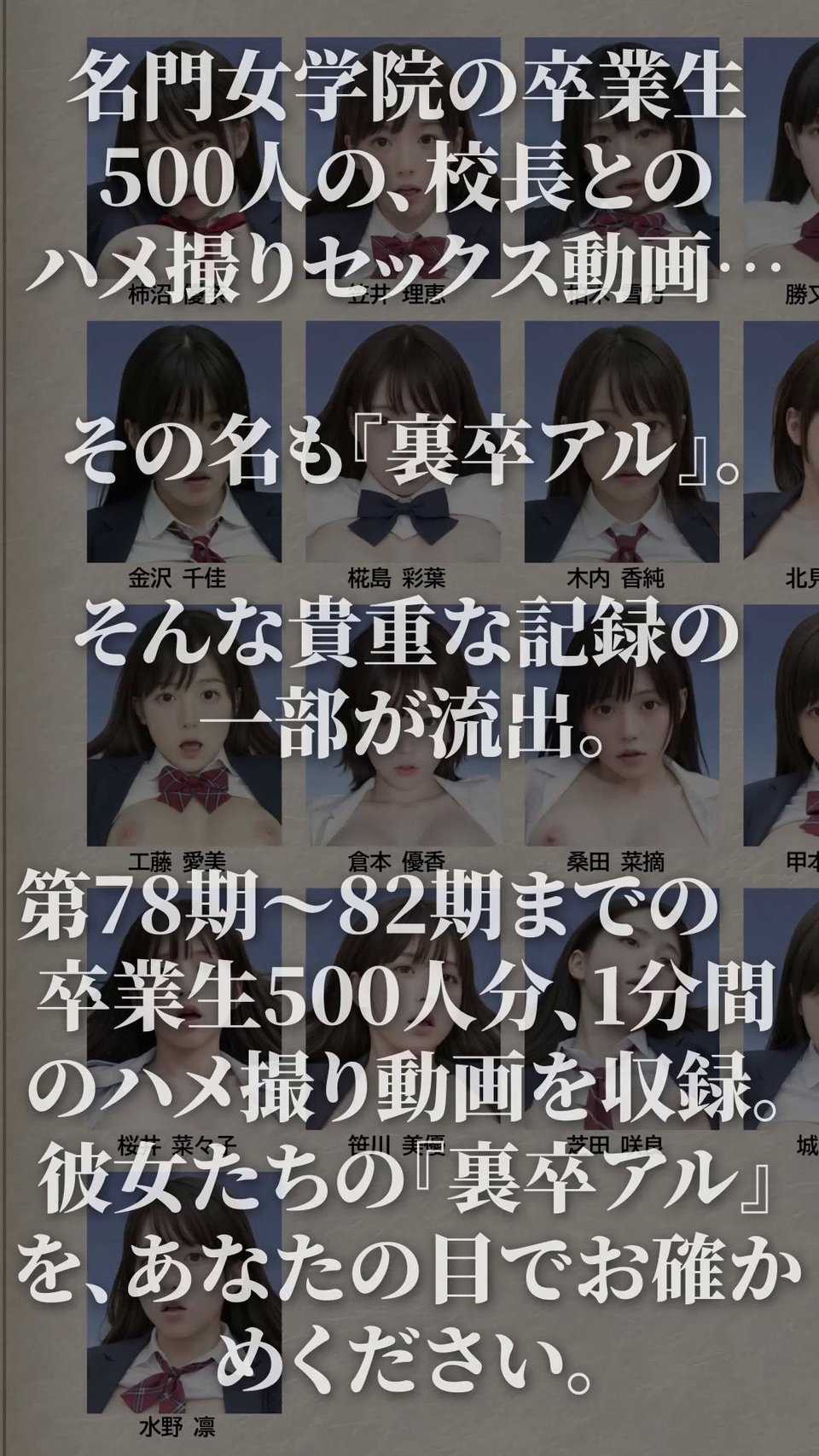 【4K動画】裏卒アル総集編 JK500人 9時間30分 3 ページ目