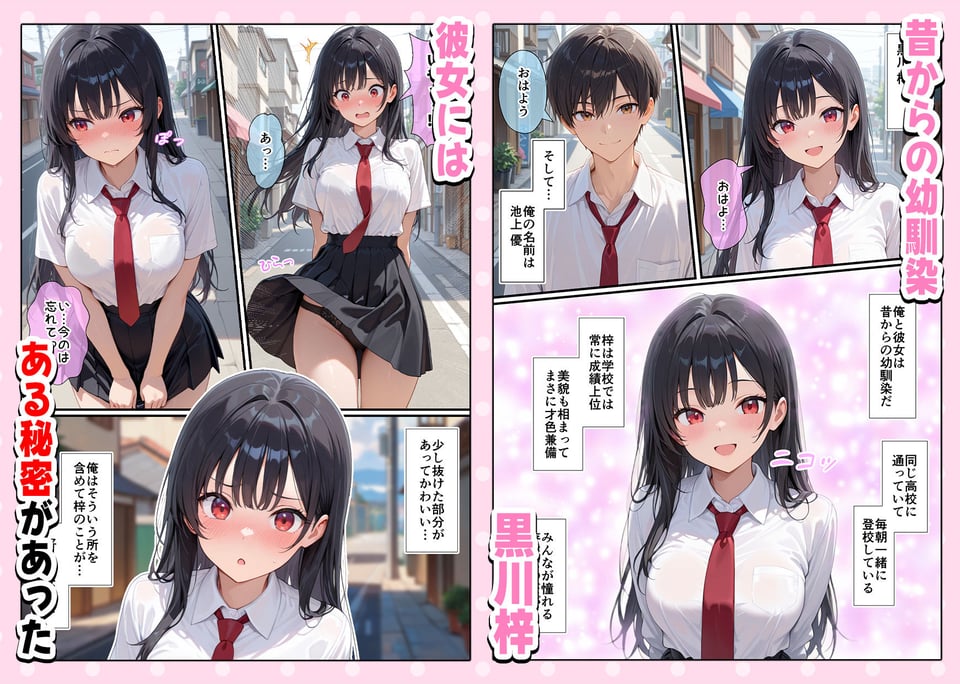 実はHな黒髪ちゃん 〜清楚だと思ったら実はドスケベだった幼馴染とイチャラブセックスしちゃう話〜 1 ページ目