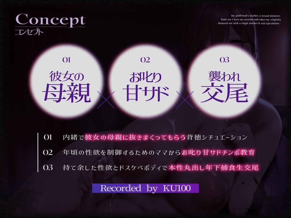 【カノ母逆NTR/ドスケベ事後差分イラスト】性欲モンスターな彼女の母親に勃起バレして童貞を喰われる〜シンママとズルズル背徳交尾＆本気射精〜【KU100】 3 ページ目