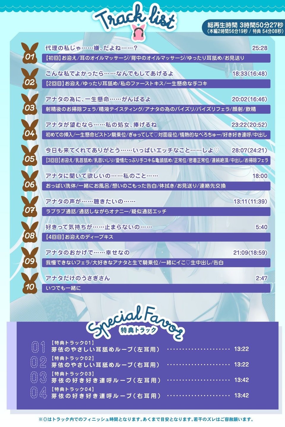 【全編約4時間×Live2D動画】えっちなバニーがお出迎え♪ 癒し処ゆるりらっくす 一途に頑張る素直クールなバニーさんと?好き?を感じる密着マッサージ♪ 5 ページ目