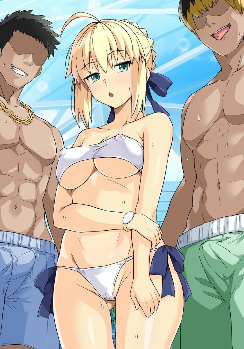 セイバーさん ヤリモクナンパ待ち プール編 （おまけミニCG集つき） 9 ページ目