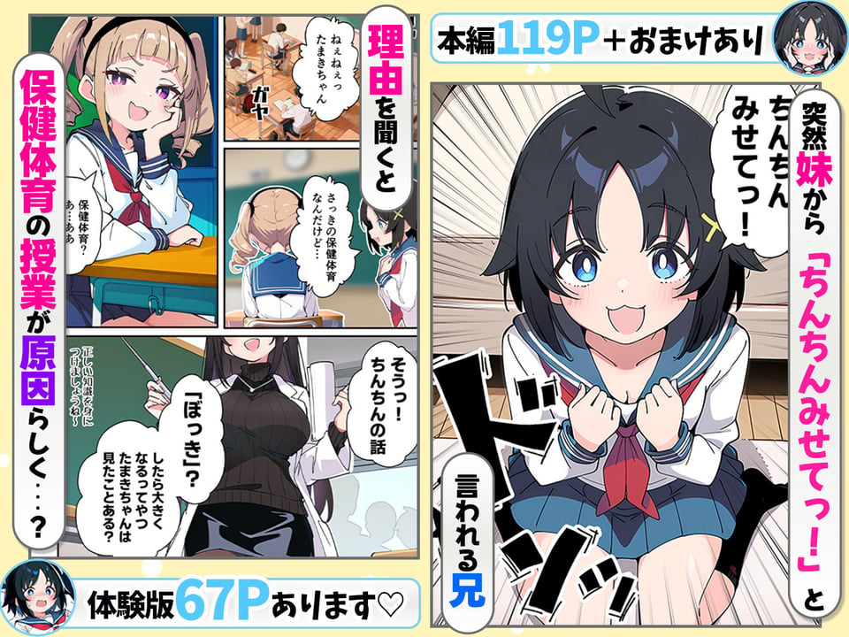 性に好奇心旺盛な妹と実践形式で性教育して中出しえっちする話 3 ページ目