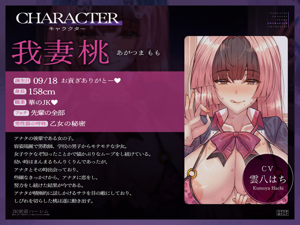 【密着フォーリーサウンド/ドスケベ事後差分イラスト】JK密着ハーレム〜長乳おっぱい一匹狼JK&ムッチリ猫かぶりJKでおちんぽ争奪戦〜【KU100】 4 ページ目