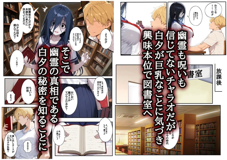 図書室の幽霊と呼ばれている女子にエッチなことしたら… 2 ページ目