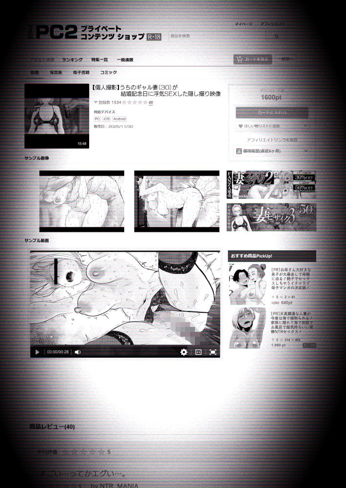 【個人撮影】うちのギャル妻（30）が結婚記念日に浮気SEXした隠し撮り映像 1 ページ目
