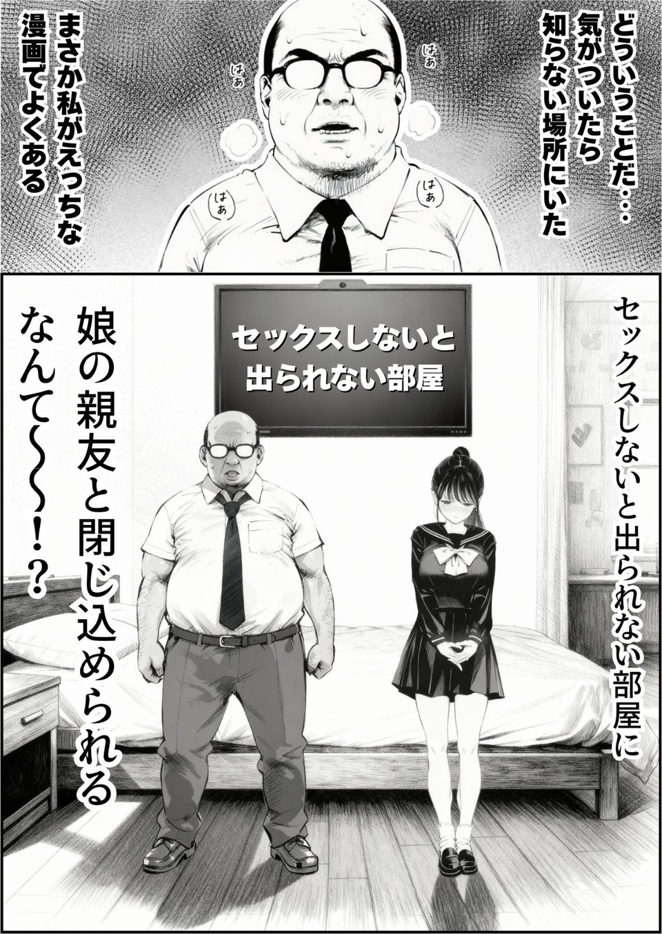セックスしないと出られない部屋に娘の親友と閉じ込められたんだが・・・ 1 ページ目