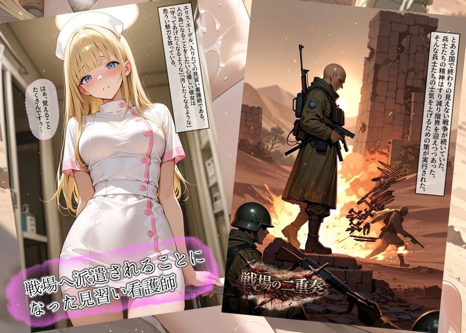 戦場の二重奏〜性処理看護師と女兵士の屈服〜 1 ページ目