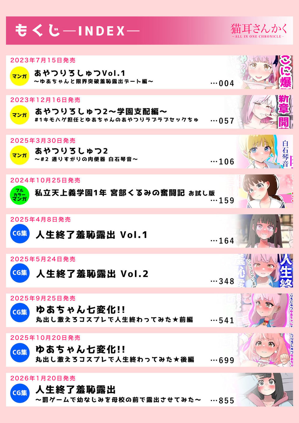 猫耳さんかく ALL IN ONE CHRONICLE〜羞恥・露出・催●総集編〜 1 ページ目