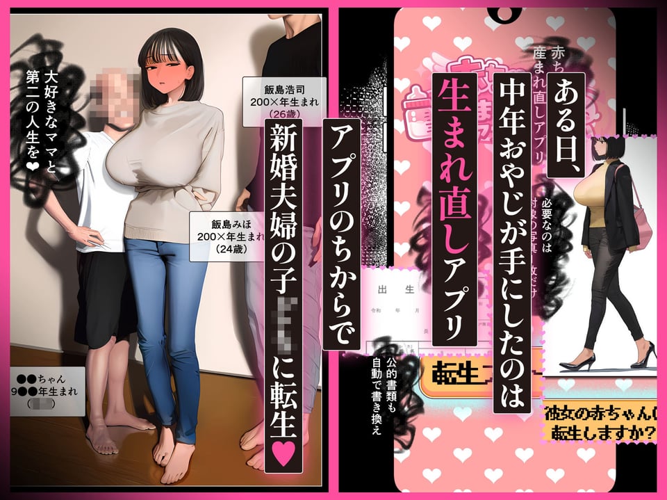 「赤ちゃん生まれ直しアプリ」で転生リスタート！巨乳ママたち言いなり孕ませ好き放題 2 ページ目
