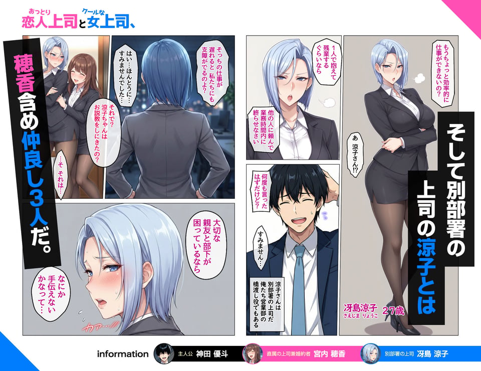 おっとり恋人上司とクールな女上司、見た目と中身が違いすぎて毎日搾り取られる話 2 ページ目