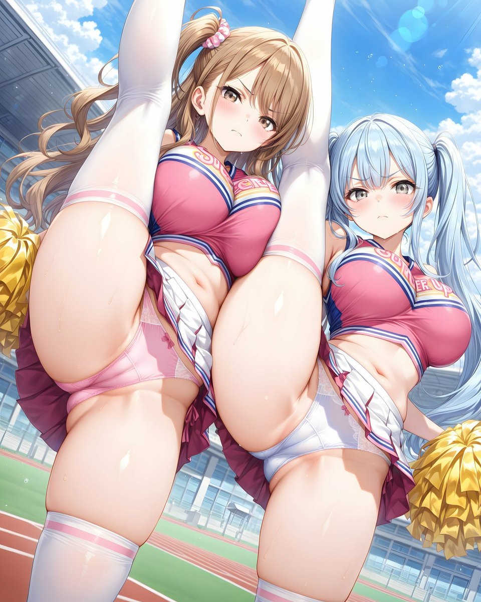 超ミニスカチア部〜パンツ丸見えのチアガール達にセクハラしたり、ぶっかけたり、チ〇ポのお世話してもらうイラスト集〜 4 ページ目
