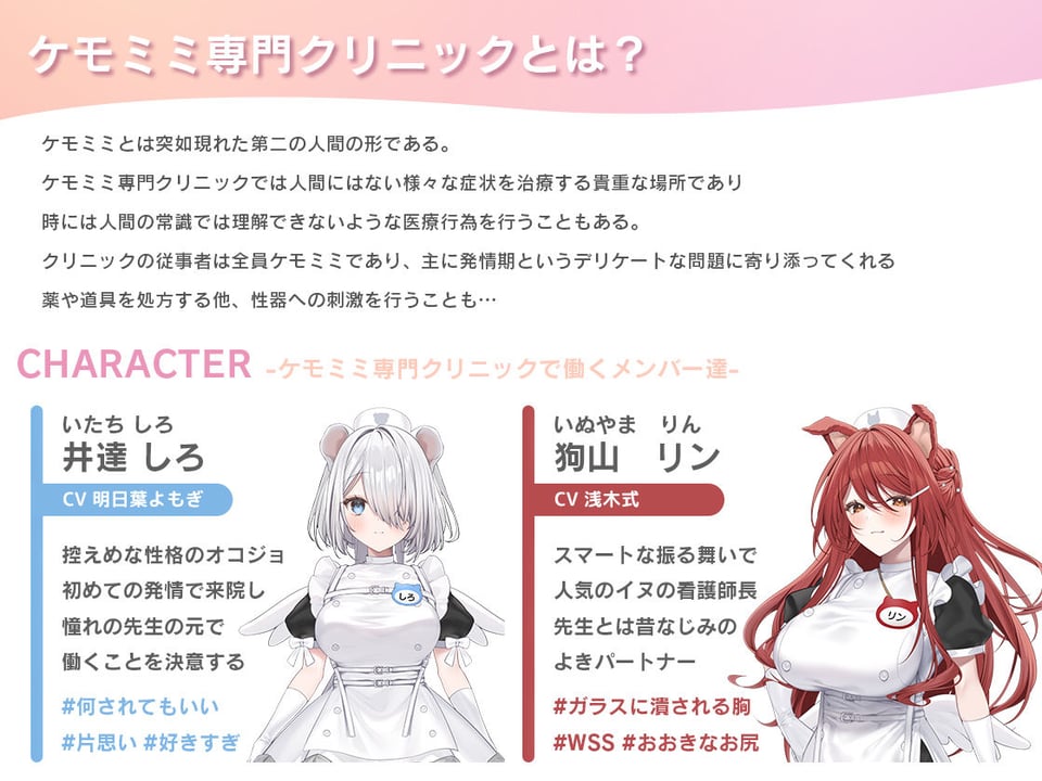 【本編動画2時間40分超】発情ケモミミclinic【ぬるぬるLive2Dアニメーション×豪華声優陣】 4 ページ目