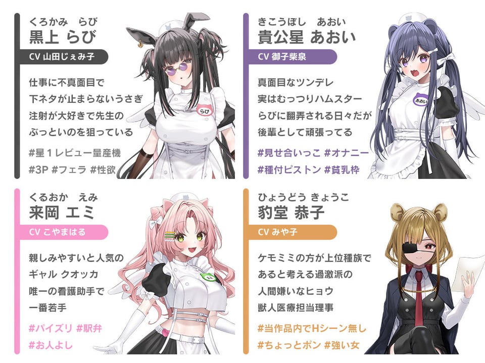 【本編動画2時間40分超】発情ケモミミclinic【ぬるぬるLive2Dアニメーション×豪華声優陣】 5 ページ目