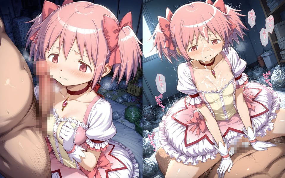 お持ち帰りされた魔法少女達がおじさんと朝までSEX 1 ページ目
