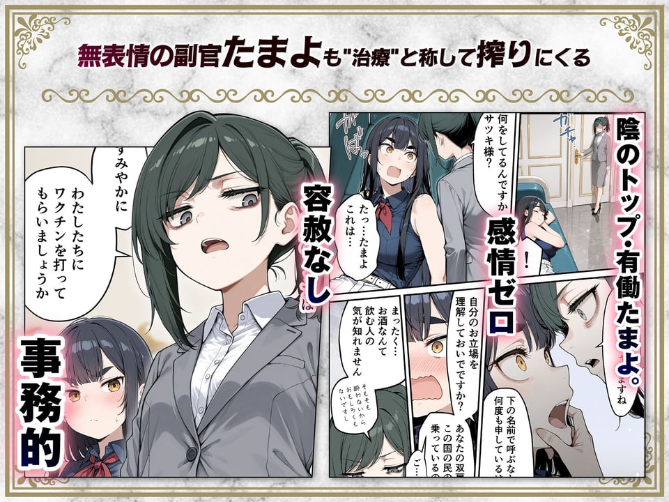 太眉おっぱい長官と貧乳ジト目副官にワクチンポな僕が搾精部屋へ閉じ込められる話 6 ページ目
