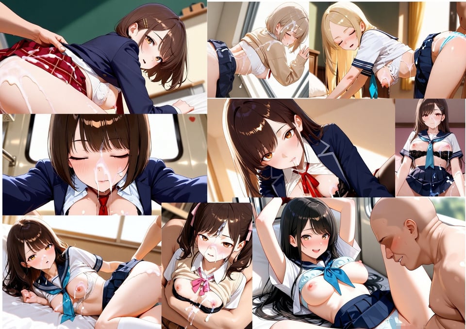 【4K神画質/120FPS】制服JK120人に小太りおじさんがぶっかけ顔射120連発!〜完全着衣・脱がしなしで顔と制服にぜんぶぶちまける〜【60分】 8 ページ目
