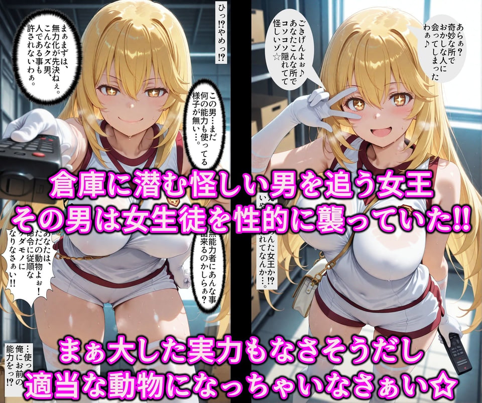 女王を逆洗脳で絶対服従の発情ネコ化！能力反射でエロい体の女王をマゾ洗脳♪何されてもアヘる俺専用の淫乱ペット 2 ページ目