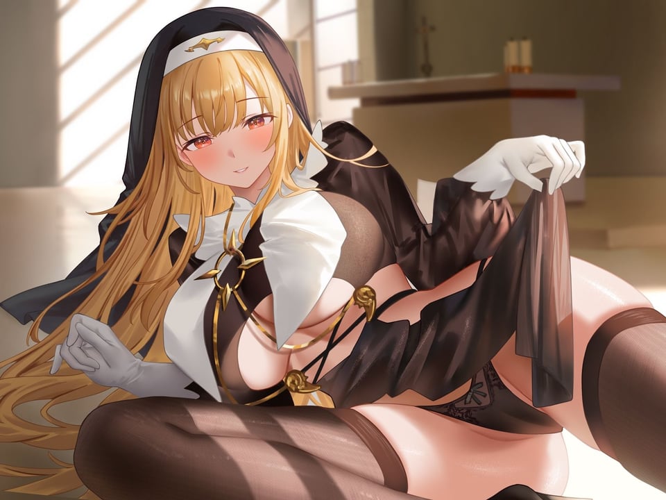 母性全開全肯定シスターの特別扱い(はーと)膝枕授乳&おちんぽよしよし(はーと)礼拝堂で背徳立ちバック(はーと) 4 ページ目