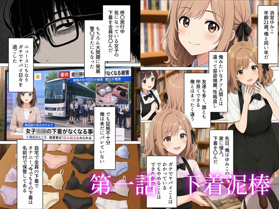 【漫画】下着泥棒の末路 1 ページ目