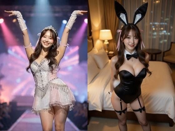 【AIのAV動画】人気アイドル2人の流出映像！高級ホテル密会＆貸切露天風呂ビキニでハメ撮り生中出し＜実写級AI次世代映像＞ 3 ページ目