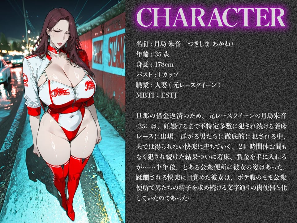 24時間耐久孕ませ着床レース〜サーキットの女王がボテ腹の肉便器へ堕ちるまで〜 1 ページ目