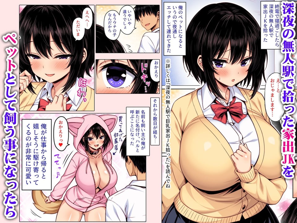 深夜の無人駅で拾った巨乳家出JKの飼い主の日常 カラー版 1 ページ目