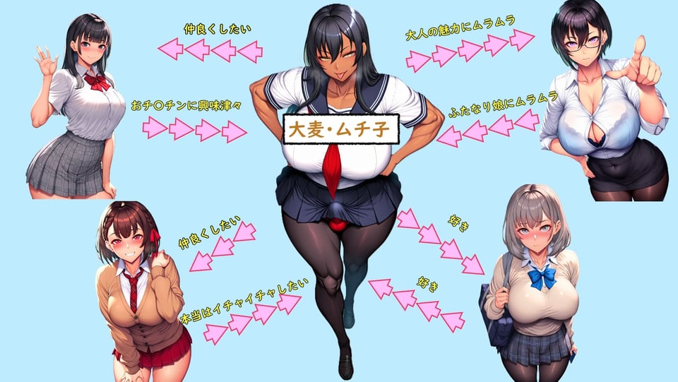 【横スクロールかくれんぼ】ふたなり娘の大麦ムチコはみんなとなかよくしたい 1 ページ目