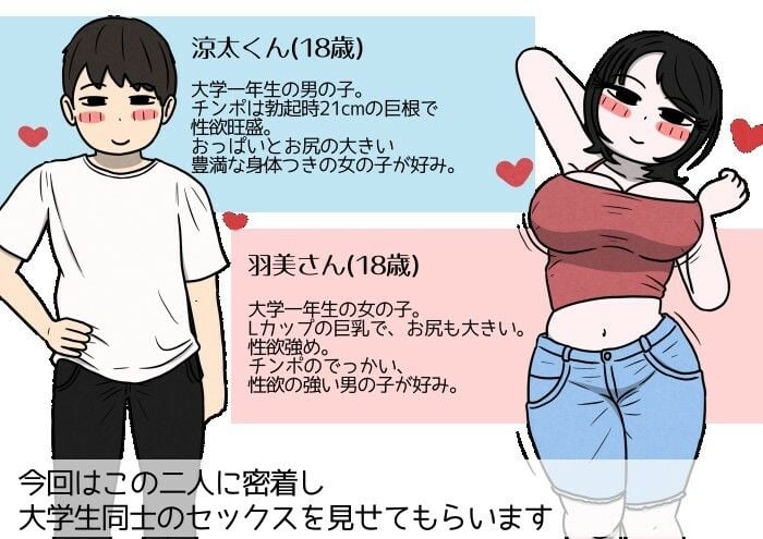 学生カップルのセックスと妊娠 - 気持ちよすぎて赤ちゃんができちゃった涼太くん(18歳)と羽美さん(18歳) 1 ページ目