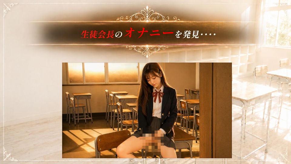 【4Kフル実写版/フルボイス】巨乳生徒会長のオナニーを見つけ教室で中出しセックスした件【JK教室オナニーシリーズ】〜桜井しおり編〜 1 ページ目