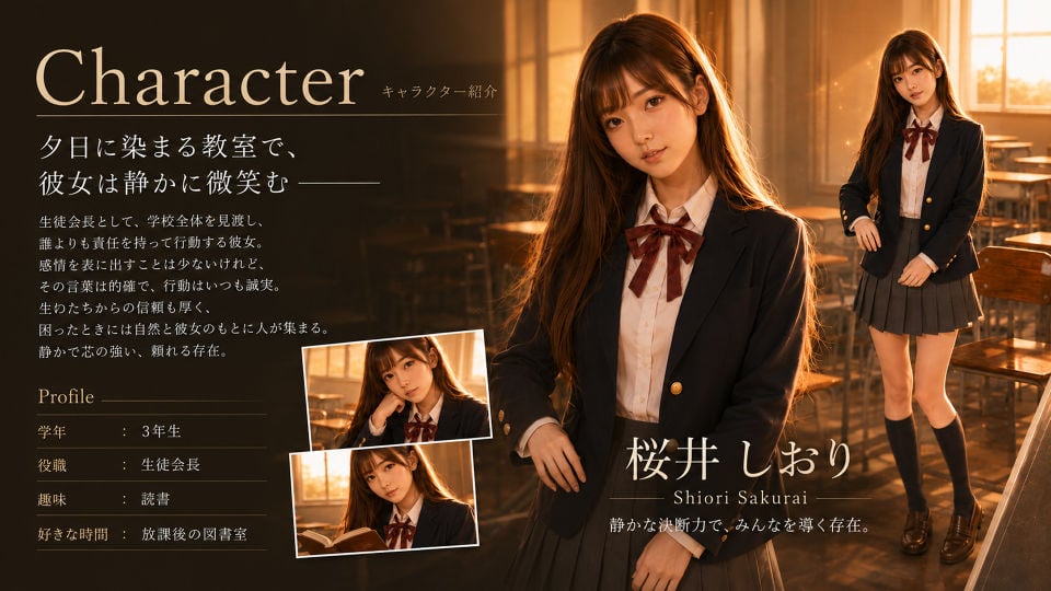 【4Kフル実写版/フルボイス】巨乳生徒会長のオナニーを見つけ教室で中出しセックスした件【JK教室オナニーシリーズ】〜桜井しおり編〜 7 ページ目