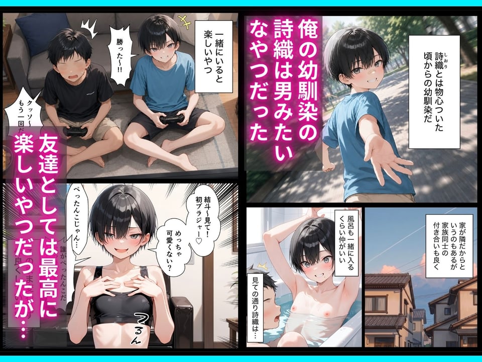 長身ボーイッシュ幼馴染との練習セックスは最高に気持ちいい 前編 1 ページ目