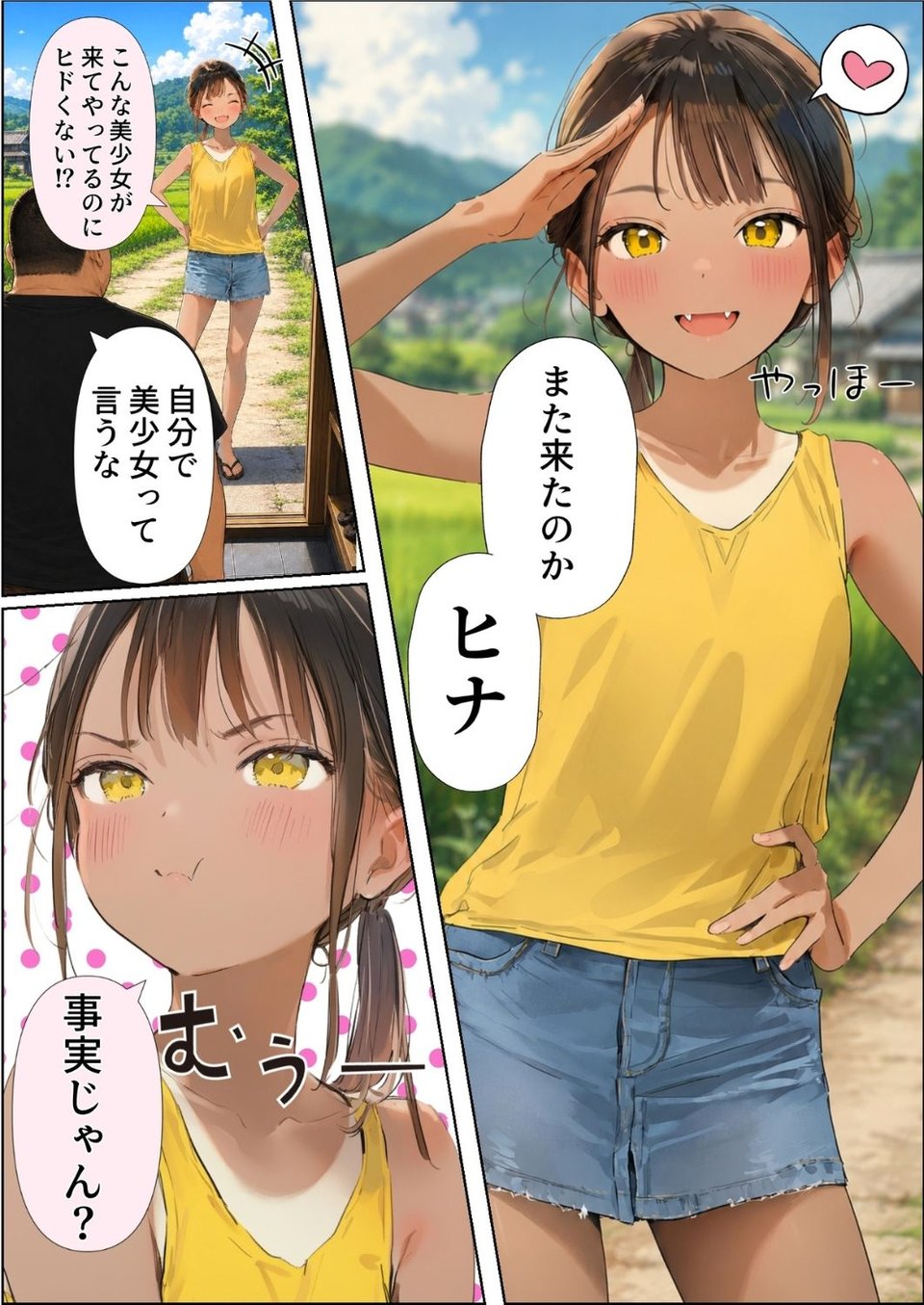 【ヒナと種付け夏休み】田舎に移住したら近所の褐色村娘と汗だくで・・・ 1 ページ目