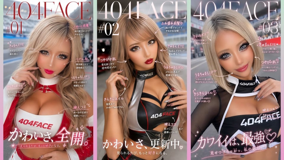 【404FACE】GARQUEEN ド派手メイクの最強レースクイーンギャルに大量顔射！☆48人☆【4K超高画質動画】Facial Compilation 1 ページ目