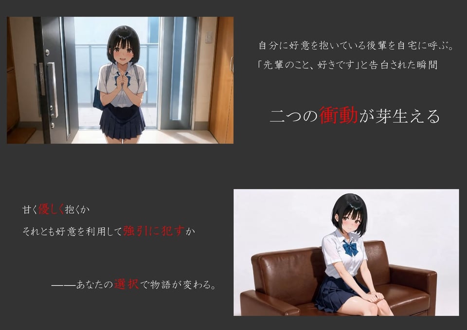 俺のことが好きな後輩を自宅に呼んで犯してみた 1 ページ目